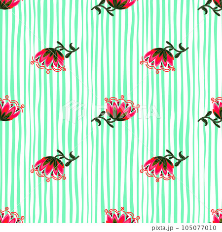 Stylized wildflower seamless pattern. Decorative naive flower botanical background 105077010