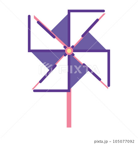 Isolated colored origami paper wind mill icon Vector Isolated colored origami paper wind mill icon Vector 105077092