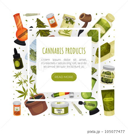 Cannabis or Hemp Drug Banner Design Vector Template Cannabis or Hemp Drug Banner Design Vector Template 105077477