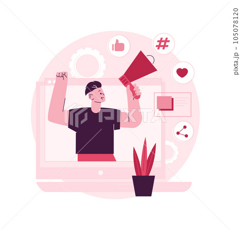 Online activism abstract concept vector illustration. Internet activism, digital communication, social media posting, information delivery, target audience, hashtag marketing abstract metaphor. Online activism abstract concept vector illustration. Internet activism, digital communication, social media posting, information delivery, target audience, hashtag marketing abstract metaphor. 105078120