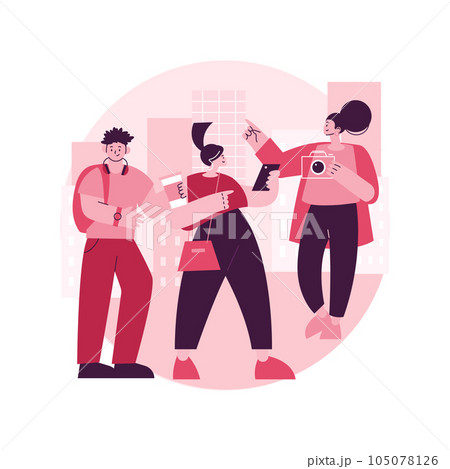 Millennials abstract concept vector illustration. Generation Y, digital native and social media, online communication, live with parents, career building, sharing economy abstract metaphor. 105078126