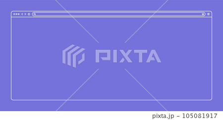 Blank web browser, internet page window with toolbar and search field. Modern website in flat style, line art. Browser mockup for computer, tablet and smartphone. Vector illustration 105081917