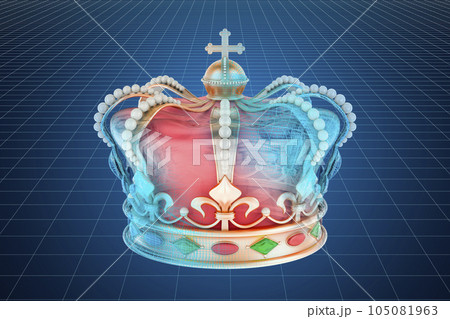 Visualization 3d cad model of crown, 3D rendering 105081963