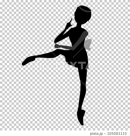 Illustration of a dancer's silhouette_Ballet "Don Quixote" An image of a ballerina dancing Cupid 105083133