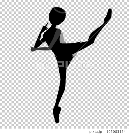 Illustration of a dancer's silhouette_Ballet "Don Quixote" An image of a ballerina dancing Cupid Illustration of a dancer's silhouette_Ballet "Don Quixote" An image of a ballerina dancing Cupid 105083134