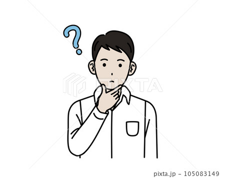 考える若い男性のイラスト 105083149