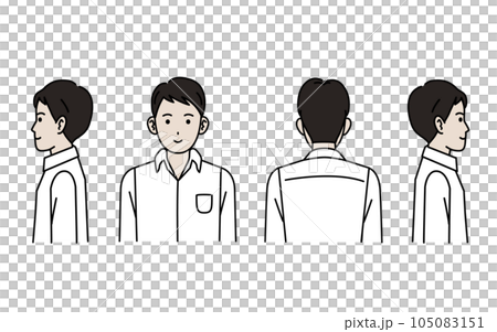 Illustration of a young man in various orientations 105083151