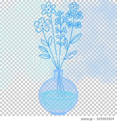 Flower Drawing, flower painting like a tattoo 105083924