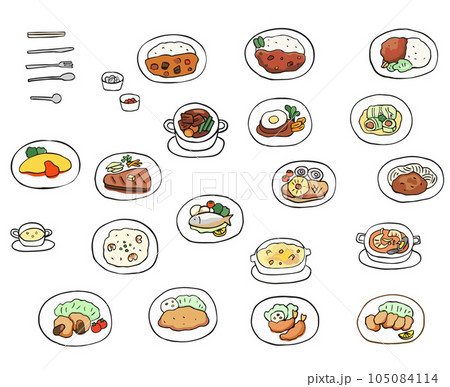 洋食イラスト セット 105084114