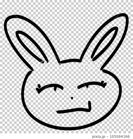 Rabbit's face with various moods 105084166