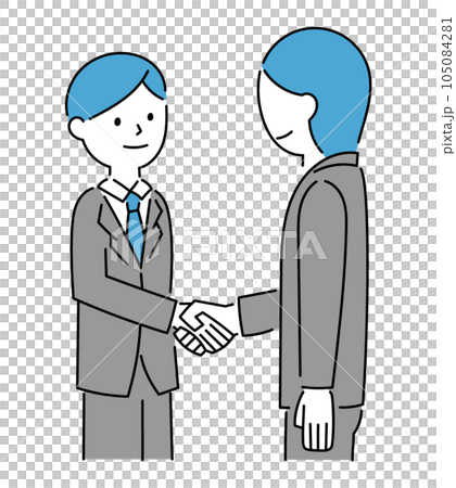 穿著西裝的男性商務人士與客戶握手 105084281