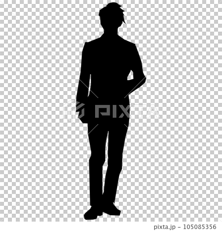 正装した男性のイラスト素材のシルエット　ベクター 105085356
