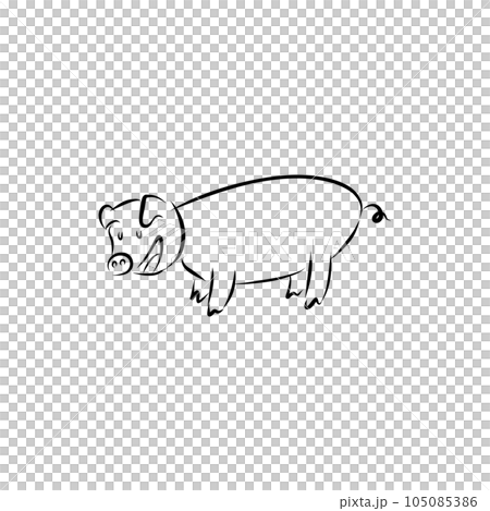 pig head icon in outline style 105085386