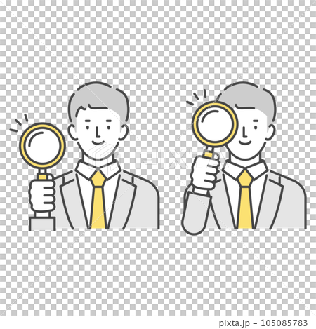 拿著放大鏡的商務人士 105085783