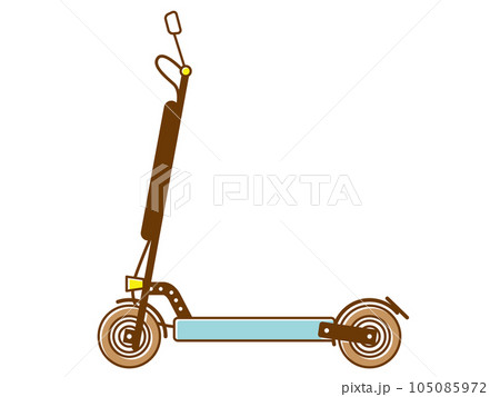 横から見たシンプルな電動キックボード 105085972