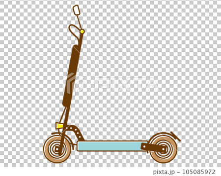 横から見たシンプルな電動キックボード 105085972