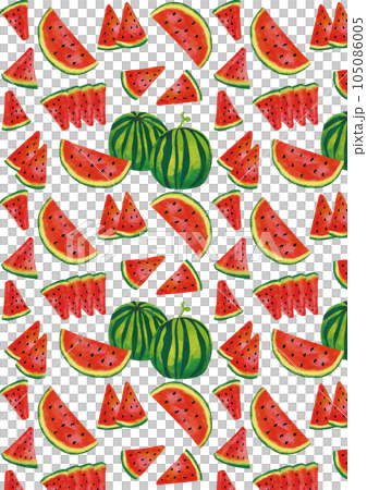 水彩タッチ　フレッシュ西瓜パターン 105086005