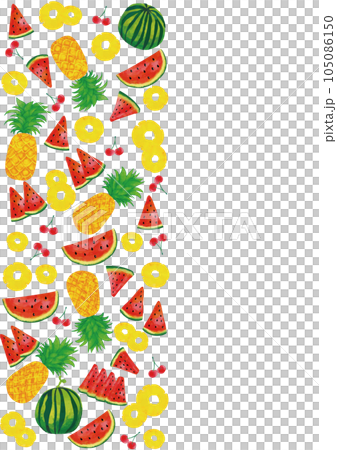 Watercolor touch summer fruit frame 2 105086150