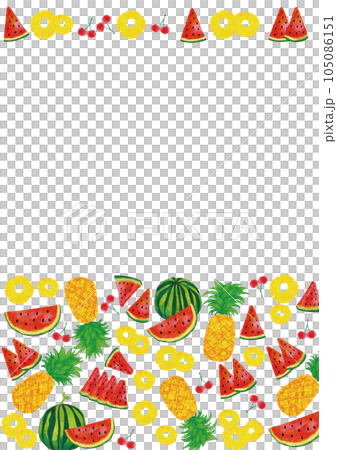 Watercolor touch summer fruit frame 1 105086151
