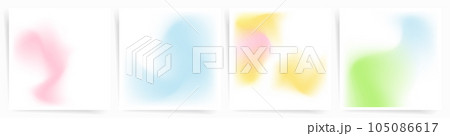 Gradient transparent backgrounds. Abstract modern colors gradation templates for summer posters, banners, social posts, square covers. Soft blur, Bright neon blend patterns, Dynamic graphic. 105086617