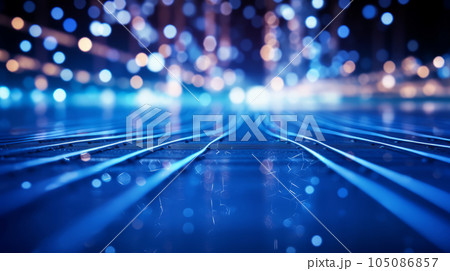 A network of fiber optic cables runnnd, illustratiing along the groung the infrastructure behind modern information technology.Internet Background 105086857