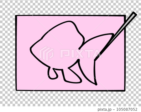 Goldfish-shaped die-cut sweets illustration material 105087052