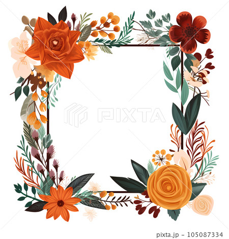 flower, floral, nature, summer, design, spring, illustration, frame, leaf, plant, invitation, background, card, pattern, decoration, art, pink, watercolor, bouquet, vintage, wallpaper, garden, 105087334