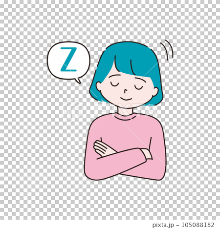 交叉雙臂睡覺的女人 105088182