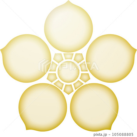 家紋　実梅鉢【金色】 105088805