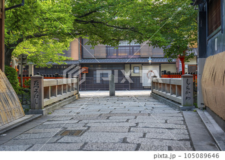 京都　白川南通（祇園白川）巽橋　新緑の季節 105089646