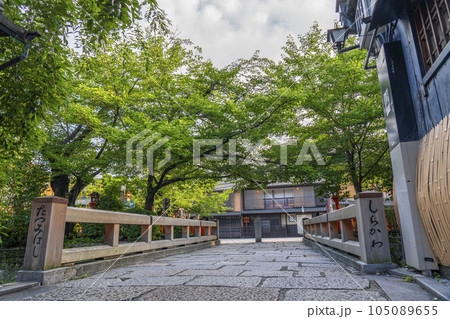 京都　白川南通（祇園白川）巽橋　新緑の季節 105089655