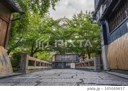 京都 白川南通(祇園白川)巽橋 新緑の季節 京都 白川南通(祇園白川)巽橋 新緑の季節 105089657