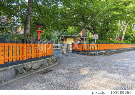 京都 白川南通(祇園白川)巽橋 新緑の季節 京都 白川南通(祇園白川)巽橋 新緑の季節 105089660