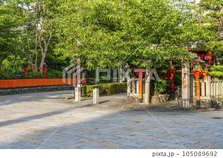 京都・祇園白川　辰巳神社　新緑の季節 105089692