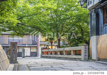 京都・祇園白川 巽橋 新緑の季節 京都・祇園白川 巽橋 新緑の季節 105089706