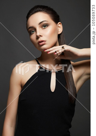 Beautiful brunette Girl. fashion beauty portrait Beautiful brunette Girl. fashion beauty portrait 105089733