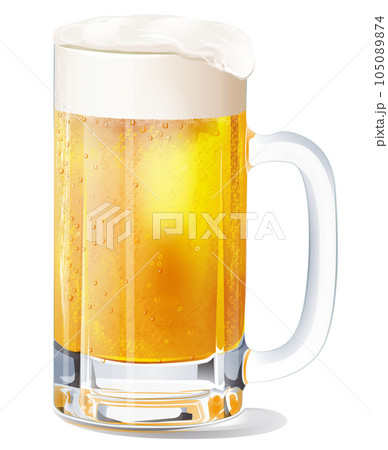 ジョッキに入った生ビールのイラスト 105089874