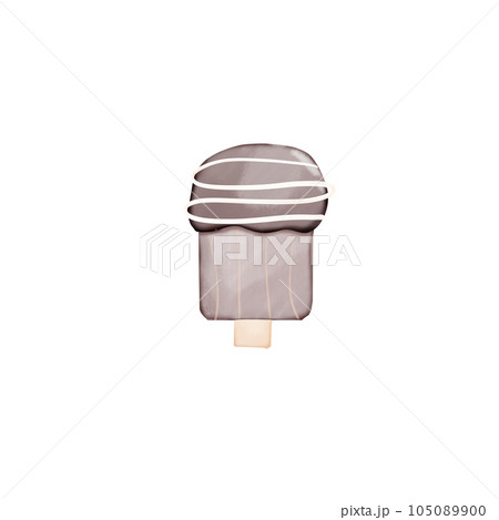 vector ice cream in waffle cone icon 105089900