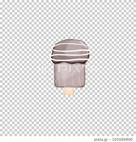 vector ice cream in waffle cone icon 105089900