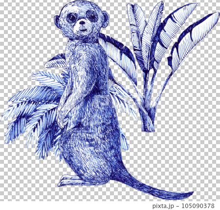 Blue tropical with animal and plant png Blue tropical with animal and plant png 105090378
