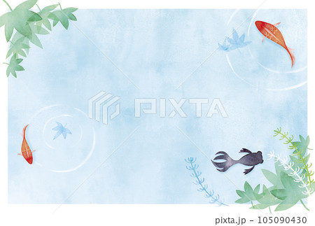 イラスト素材: 水辺の金魚 105090430