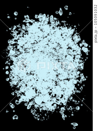 画面に向かって大量の水滴がスプラッシュする水色イラスト 105091032