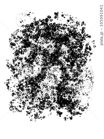 画面に向かって無尽蔵にスプラッシュする黒色イラスト 105091041