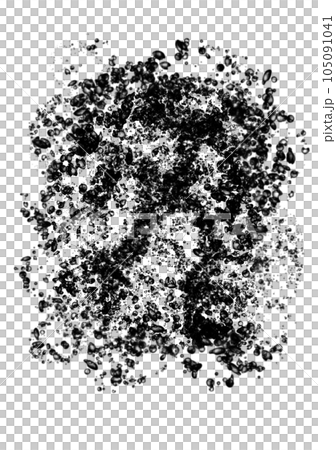 画面に向かって無尽蔵にスプラッシュする黒色イラスト 105091041