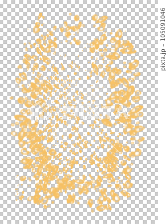 画面に向かってスプラッシュするオレンジ色イラスト 105091046
