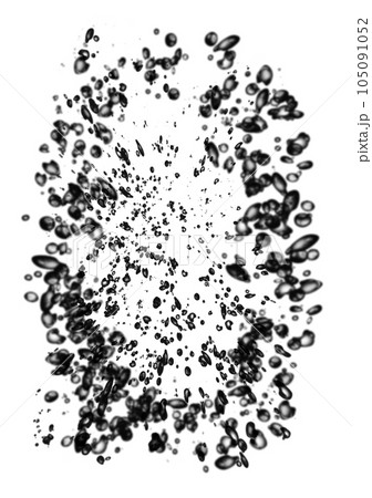 画面に向かってスプラッシュする黒色イラスト 105091052