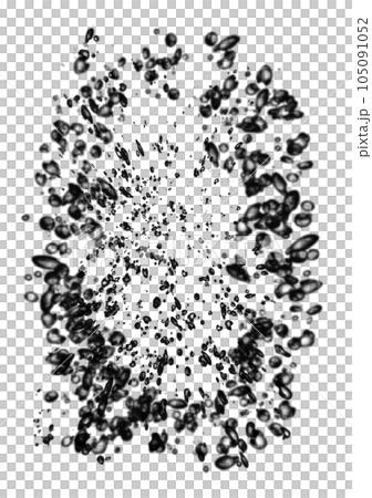 画面に向かってスプラッシュする黒色イラスト 105091052