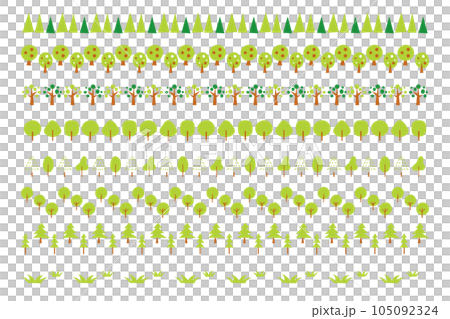 Cute simple scandinavian wooden border. Vector illustration material set 105092324