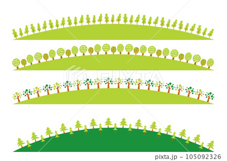 かわいいシンプルな北欧風の木の下部装飾。ベクターイラスト素材セット かわいいシンプルな北欧風の木の下部装飾。ベクターイラスト素材セット 105092326