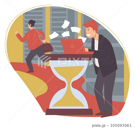 Time management and deadlines set by boss vector Time management and deadlines set by boss vector 105093061